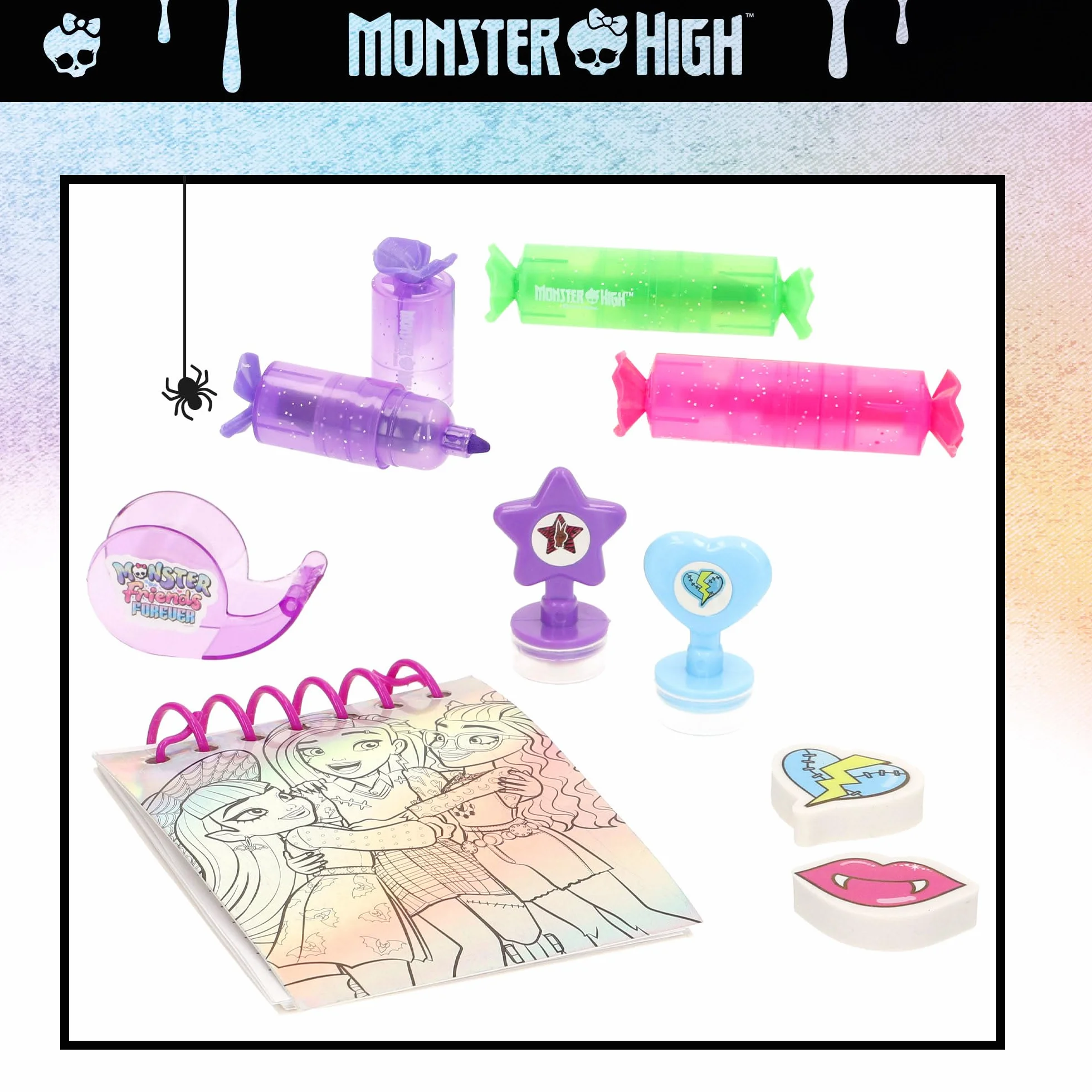ColorBaby Monster High 77515 Coffret d'écriture pour Enfant avec Crayons, Stylos, Tampons et Autocollants