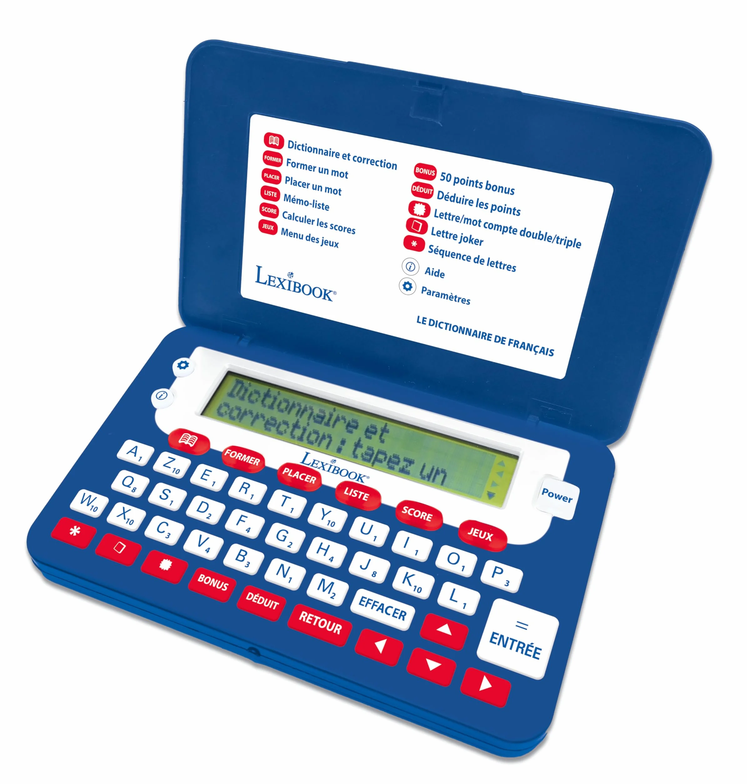 Lexibook D660FR Dictionnaire électronique de Poche Français, Écran 10 cm 4 Lignes, Bleu