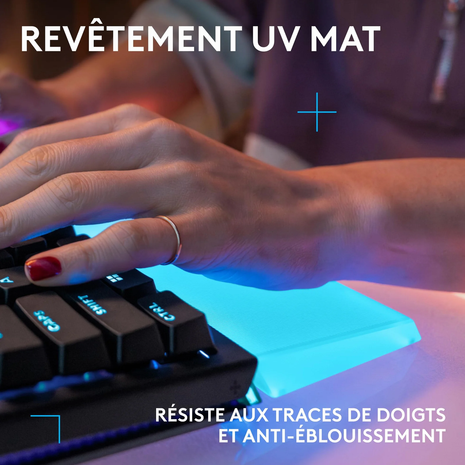 Logitech G G512 X PALM REST 98 repose-poignets acrylique LIGHTSYNC RVB gravé au laser soutien clavier gaming G512 X Transparent