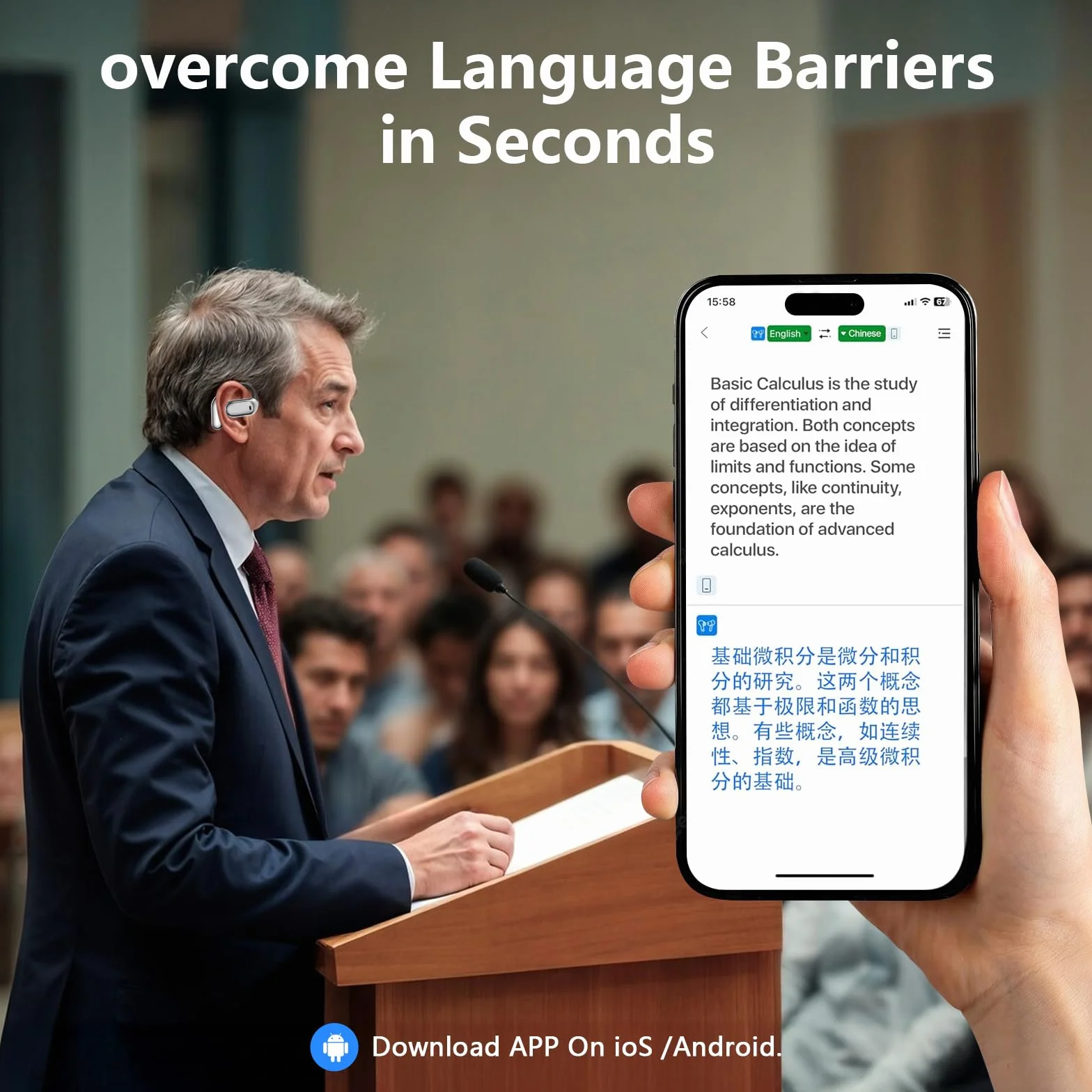 Écouteurs de Traduction IA en Temps réel 3-en-1 Bluetooth avec écran Tactile LCD Compatible 164 Langues