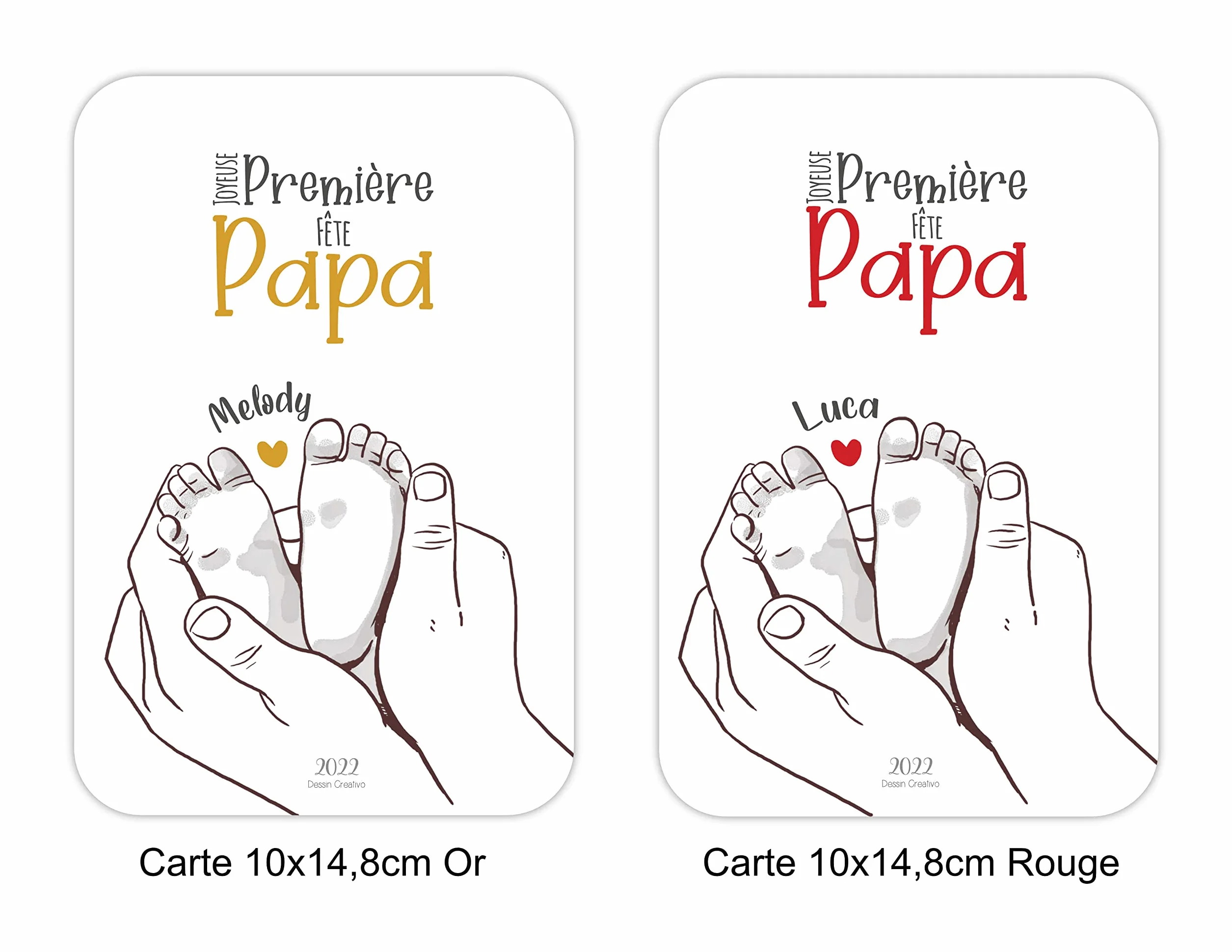 Affiche Joyeuse 1ère Fête Papa Personnalisée Carte Cadeau Fête des Pères Original