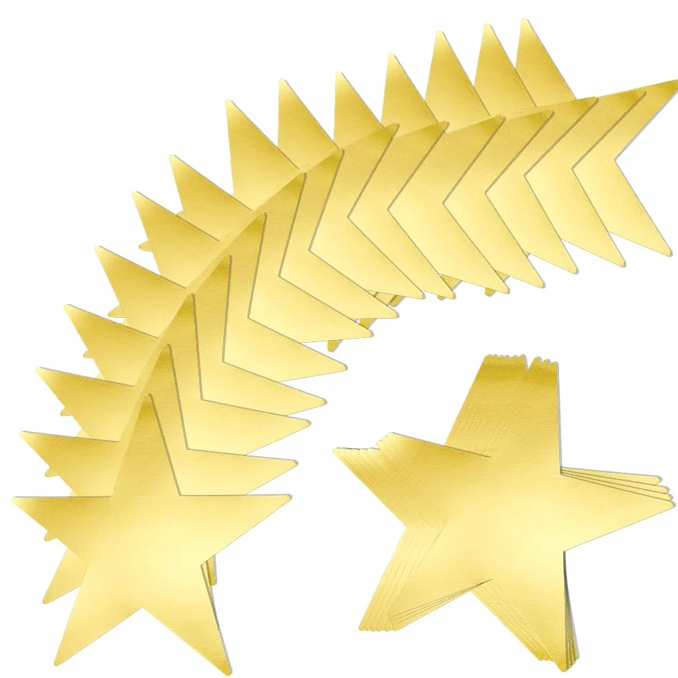 Papier Pailleté Étoile Dorée 11 cm 36 Pièces Décoration Bricolage Artisanat