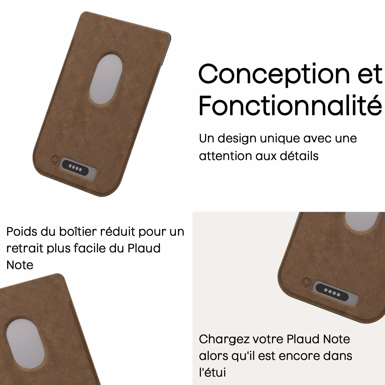Étui de Magnétique pour Plaud Note Enregistreur Vocal IA, Protection Portable, Marron